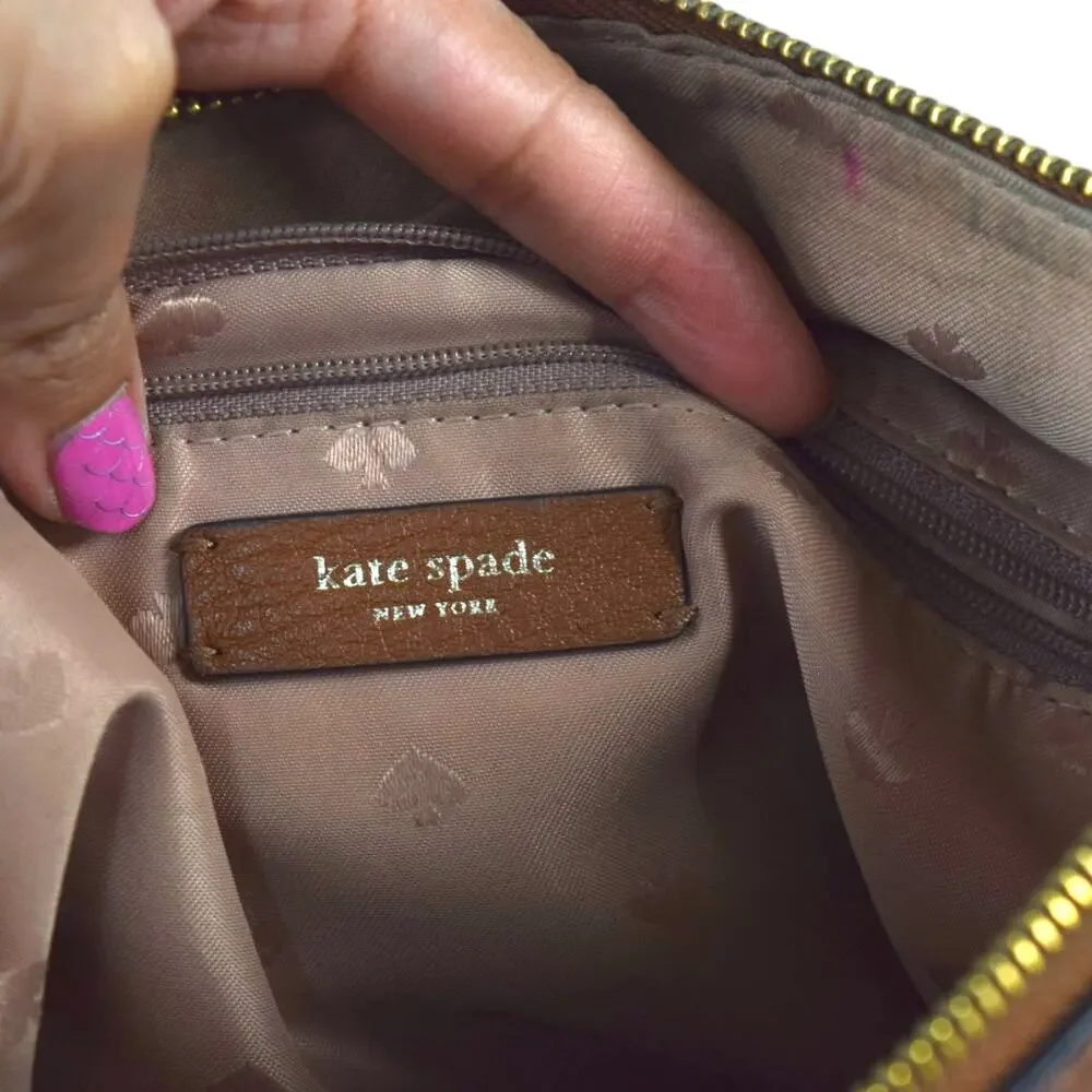 Kate Spade New York Brown Pebbled Leather Crossbody Bag